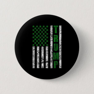 Trump 2020 Amerikaanse vlag  St. Patricks Day Ronde Button 5,7 Cm