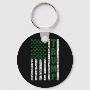 Trump 2020 Amerikaanse vlag St. Patricks Day Sleutelhanger