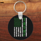 Trump 2020 Amerikaanse vlag  St. Patricks Day Sleutelhanger (Voorkant)