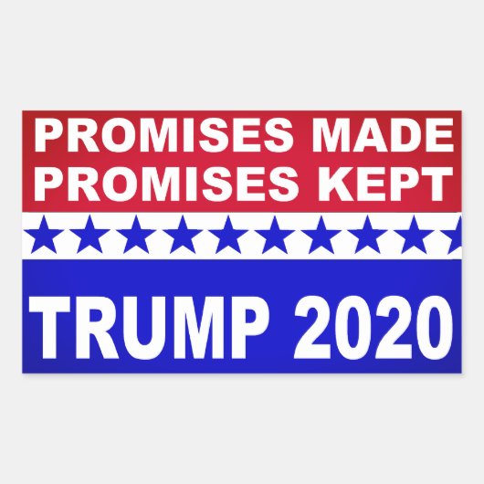 Trump 2020 Beloften bleef populair Rechthoekige Sticker (Voorkant)
