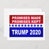 Trump 2020 belooft populair te blijven briefkaart (Voorkant / Achterkant)