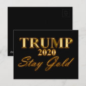 TRUMP 2020 - Blijf Gold Briefkaart (Voorkant / Achterkant)