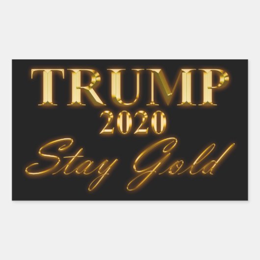 TRUMP 2020 - Blijf Gold Rechthoekige Sticker (Voorkant)