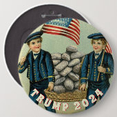 TRUMP 2020 BOUWT DEZE MUUR RONDE BUTTON 6,0 CM (Voorkant /achterkant)
