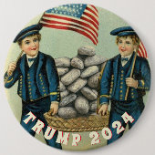 TRUMP 2020 BOUWT DEZE MUUR RONDE BUTTON 6,0 CM (Voorkant)