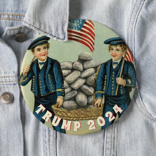 TRUMP 2020 BOUWT DEZE MUUR RONDE BUTTON 6,0 CM (In situ)