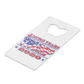 Trump 2020 creditkaart flessenopener (Voorkant Gekanteld)