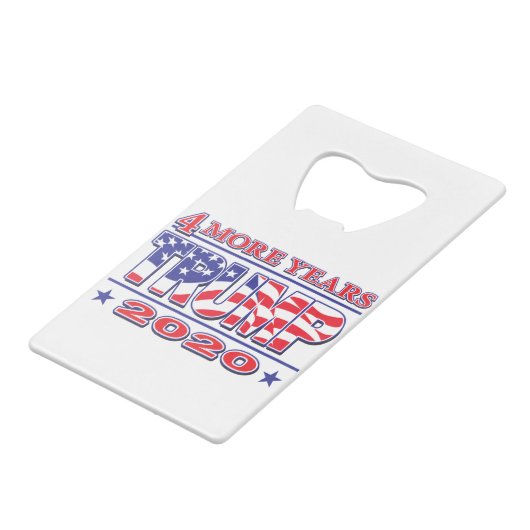 Trump 2020 creditkaart flessenopener (Achterkant Gekanteld)