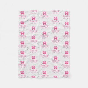 Trump 2020 Cute Pink Elephant Fleece Deken