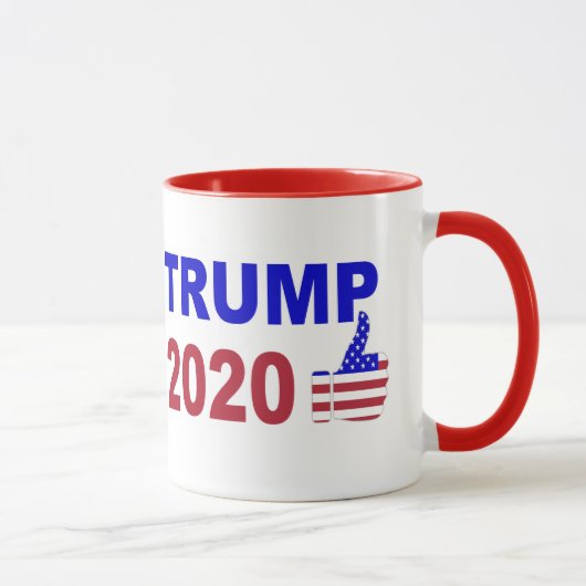 Trump 2020 duimen omhoog rood wit en blauw mok (Rechts)