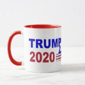 Trump 2020 duimen omhoog rood wit en blauw mok (Links)