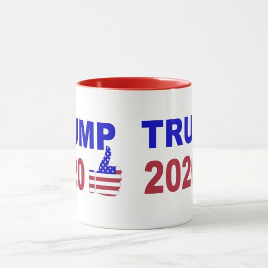 Trump 2020 duimen omhoog rood wit en blauw mok (Midden)