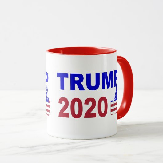 Trump 2020 duimen omhoog rood wit en blauw mok (Voorkant rechts)