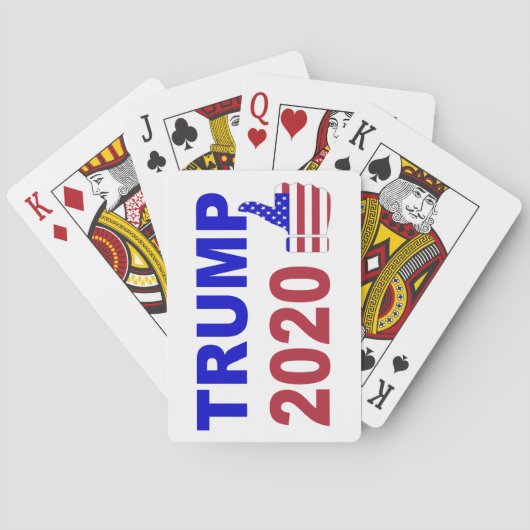 Trump 2020 duimen omhoog rood wit en blauw pokerkaarten (Achterkant)