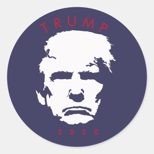 Trump 2020 eenvoudig silhouet ronde sticker (Voorkant)