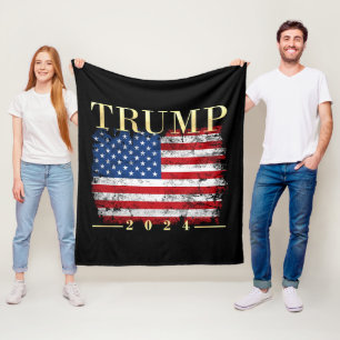 Trump 2020 Elegant Gold Flag Fleece Deken