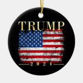 Trump 2020 Elegant Gold  Flag Keramisch Ornament (Voorkant)