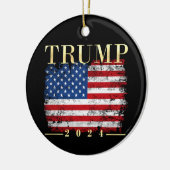 Trump 2020 Elegant Gold  Flag Keramisch Ornament (Links)