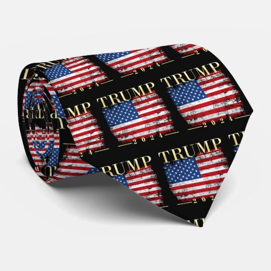Trump 2020 Elegant Gold Flag Stropdas (Opgerold)