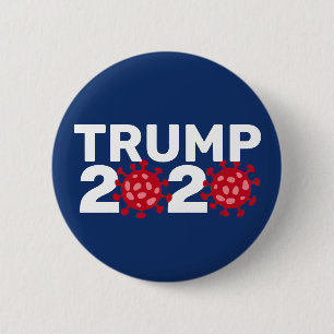 Trump 2020 - Funny Virus Red en Navy Blue Ronde Button 5,7 Cm
