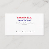 Trump 2020-kaart visitekaartje (Achterkant)