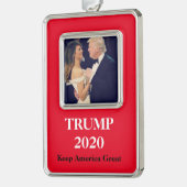 Trump 2020 Keep America Great America Verzilverd Omlijst Ornament (Links)