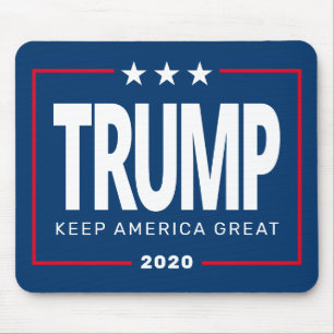 Trump 2020 Keep America Great - blue red Muismat