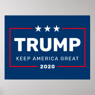 Trump 2020 Keep America Great - modern blauw rood Poster