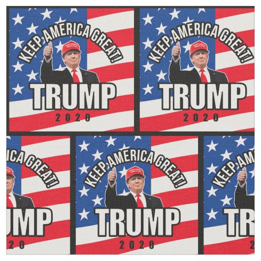 Trump 2020 Keep America Great Pattern Stof (Close Up)