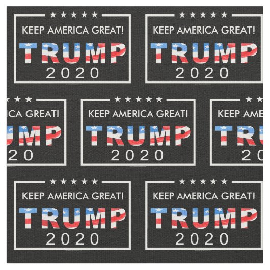 Trump 2020 Keep America Great Pattern Stof (Close Up)