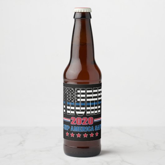 Trump 2020 Keep America Safe Bier Etiket (Voorkant)