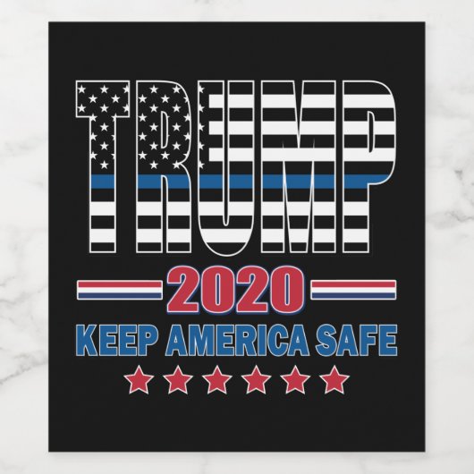 Trump 2020 - Keep America Safe Wijn Etiket (Enkel label)