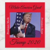 Trump 2020 - Maak Amerika geweldig Wijn Etiket (Enkel label)