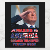 Trump 2020 maakt Amerika geweldig Wijn Etiket (Enkel label)