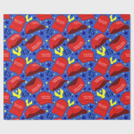 Trump 2020 MAGA-Pet - Blauw - Cadeaupapier (Vlak)
