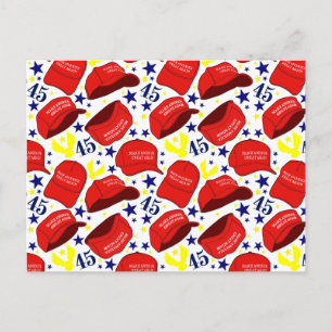 Trump 2020 MAGA Pet Pattern - White - Briefkaart