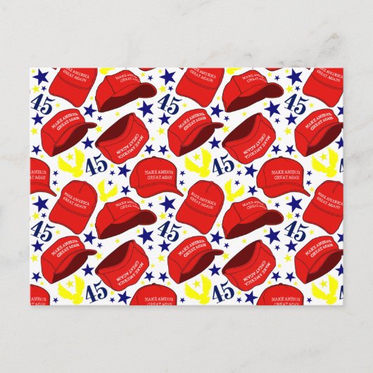 Trump 2020 MAGA Pet Pattern - White - Briefkaart (Voorkant)