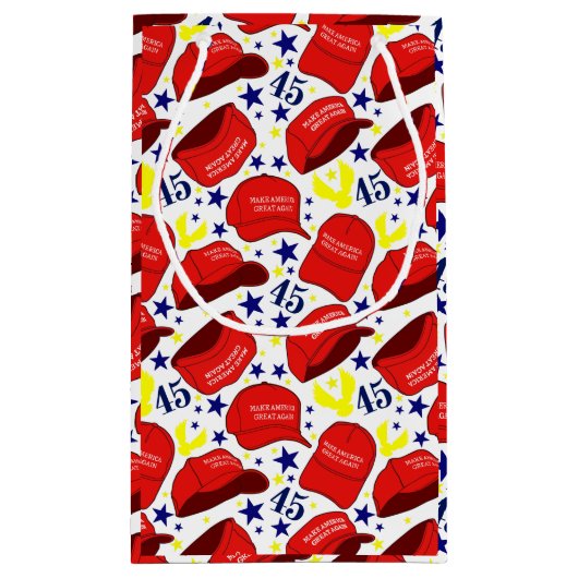 Trump 2020 MAGA Pet Pattern - White - Klein Cadeauzakje (Achterkant)