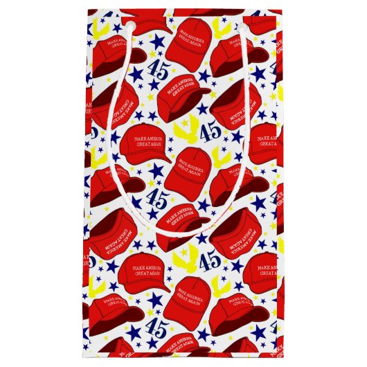 Trump 2020 MAGA Pet Pattern - White - Klein Cadeauzakje (Voorkant)