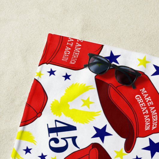 Trump 2020 MAGA Pet Pattern - White - Strandlaken (In situ)