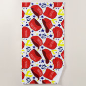 Trump 2020 MAGA Pet Pattern - White - Strandlaken (Voorkant)