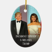 Trump 2020 met kerst Elegant Donald en Melania Keramisch Ornament (Voorkant)