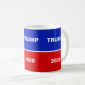 Trump 2020 op Blauw Rood en Wit Koffiemok (Voorkant rechts)