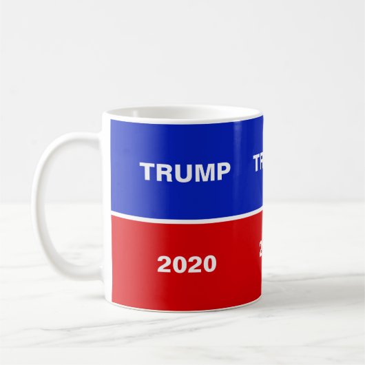 Trump 2020 op Blauw Rood en Wit Koffiemok (Links)