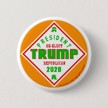 Trump 2020 politieke knop, stijl met hot sauce