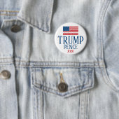 Trump 2020 - Preppy Amerikaanse vlag rood wit blau Ronde Button 5,7 Cm (In situ)