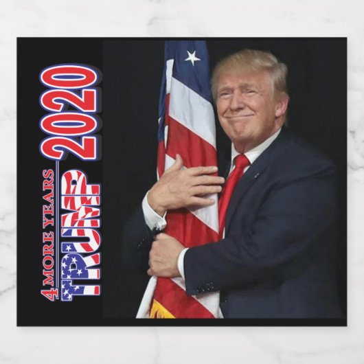 Trump 2020 - President Trump Hugging the American Sparkling Wijnetiket (Enkel label)