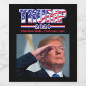 Trump 2020 Promises Made and Promises Kept Wijn Etiket (Enkel label)