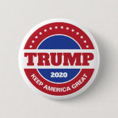 Trump 2020 Red White en Blue Ronde Button 5,7 Cm (Voorkant)
