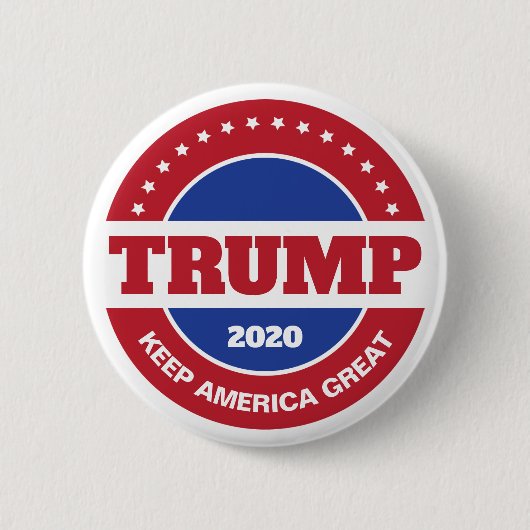 Trump 2020 Red White en Blue Ronde Button 5,7 Cm (Voorkant)